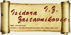 Isidora Zastavniković vizit kartica